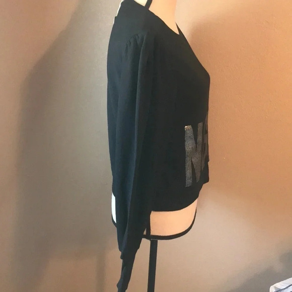 🍁Gorgeous Night Textured Puff-Shoulder Sweatshirt - Picture 4 of 5